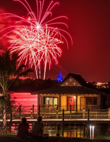 Fireworks over the Polynesian Bora Bora Bungalow